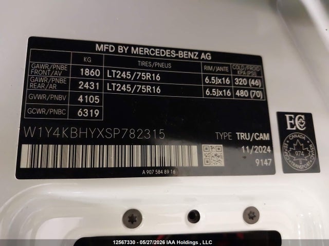 W1Y4KBHYXSP782315 Mercedes-Benz Sprinter 2500 Standard Roof 4-cyl Diesel