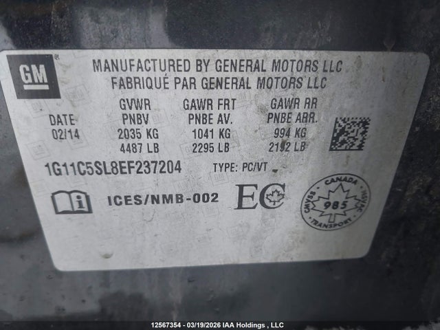 1G11C5SL8EF237204 Chevrolet MALIBU 1LT