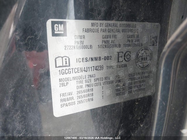 1GCGTCEN4J1174239 Chevrolet Colorado Lt