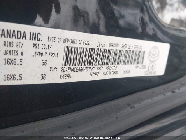 Aukcja sprzedaży 2010 Dodge Grand Caravan Se, vin: 2D4RN4DE4AR498123, numer aukcji: 12567422