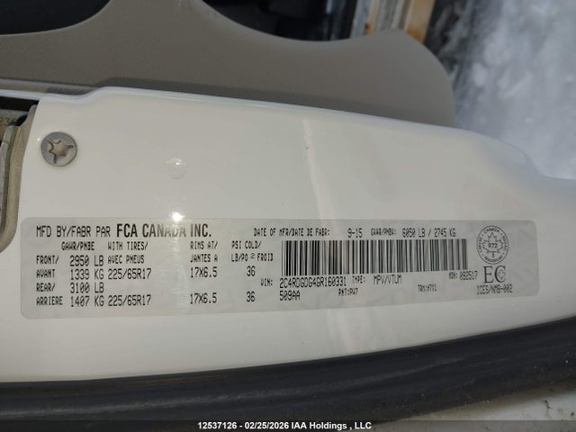 Продаж на аукціоні авто 2016 Dodge Grand Caravan Crew, vin: 2C4RDGDG4GR160331, номер лоту: 12537126