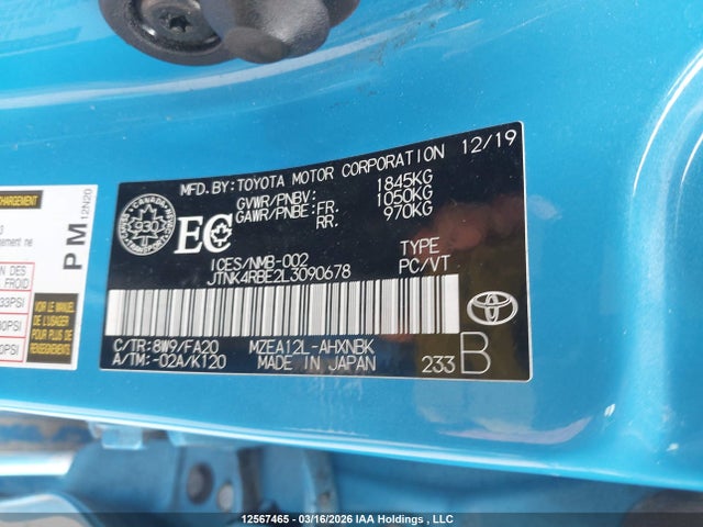 JTNK4RBE2L3090678 Toyota Corolla Se/xse