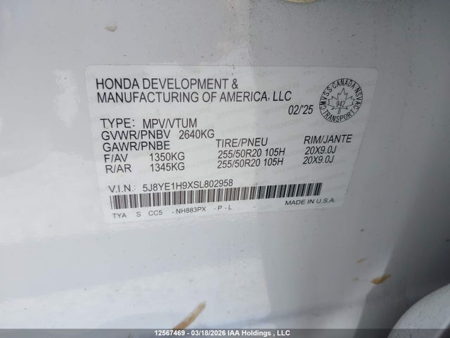 5J8YE1H9XSL802958 Acura Mdx Platinum Elite A-spec