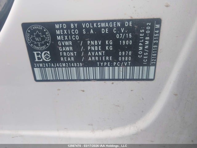 3VW267AJ4GM214839 Volkswagen Jetta