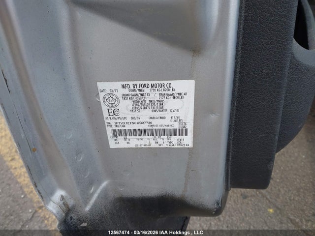 Aukcja sprzedaży 2012 Ford F-150, vin: 1FTVX1EF5CKD27720, numer aukcji: 12567474