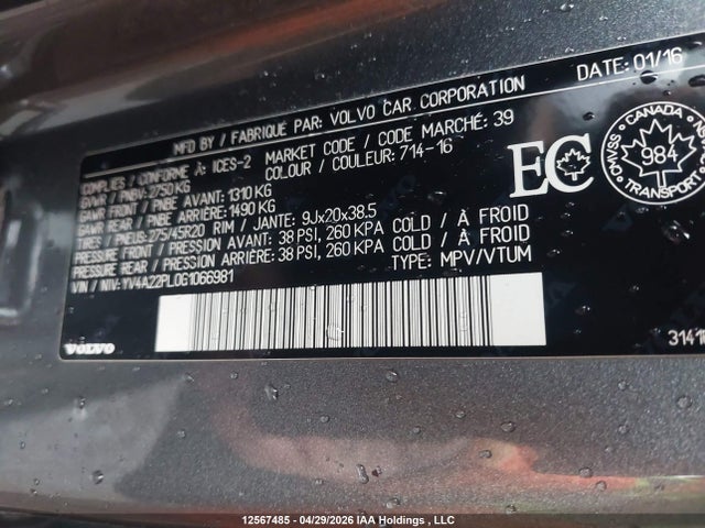 Volvo XC90 T6 2016 YV4A22PL0G1066981 Image 9