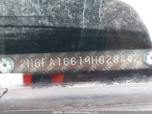 12567500 :رقم المزاد ، 2HGFA16619H028442 vin ، 2009 Honda Civic Sport مزاد بيع