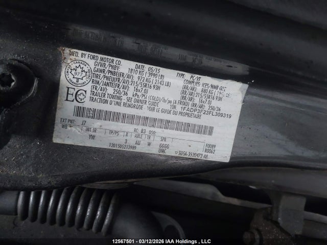 Aukcja sprzedaży 2015 Ford Focus Se, vin: 1FADP3F23FL309319, numer aukcji: 12567501