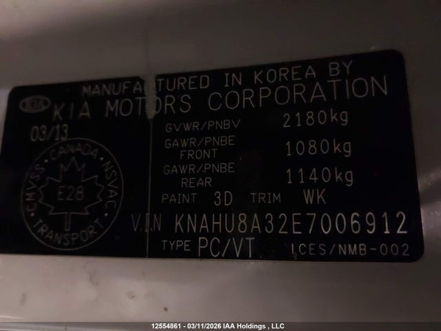 Продаж на аукціоні авто 2014 Kia Rondo Ex/ex Luxury/se, vin: KNAHU8A32E7006912, номер лоту: 12554861