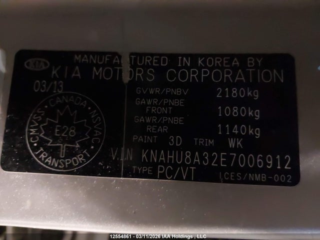 Продаж на аукціоні авто 2014 Kia Rondo Ex/ex Luxury/se, vin: KNAHU8A32E7006912, номер лоту: 12554861