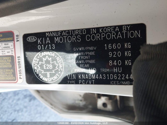 Продаж на аукціоні авто 2013 Kia Rio Ex/lx/lx+/sx, vin: KNADM4A31D6224433, номер лоту: 12555388