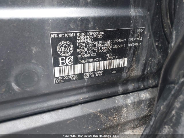 Aukcja sprzedaży 2024 Toyota Rav4 Prime Xse, vin: JTMGB3FV8RD203141, numer aukcji: 12567545