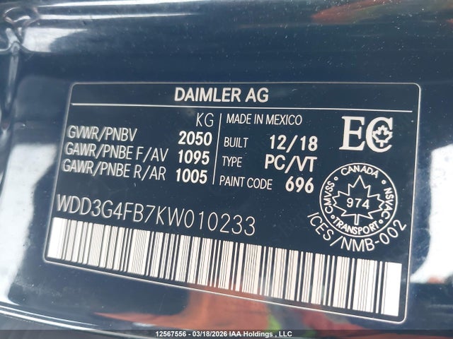 Продаж на аукціоні авто 2019 Mercedes-benz A 220 4matic, vin: WDD3G4FB7KW010233, номер лоту: 12567556