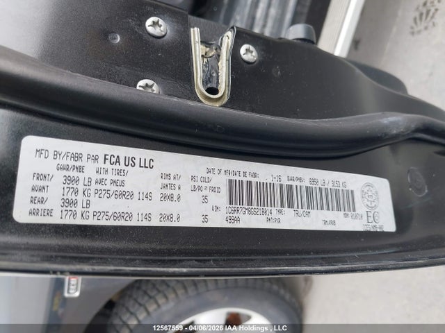 12567559 :رقم المزاد ، 1C6RR7GM8GS218014 vin ، 2016 Ram 1500 Slt مزاد بيع