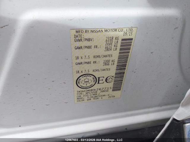5N1AZ2MG8FN267715 Nissan Murano
