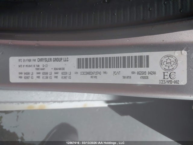 12567616 :رقم المزاد ، 1C3CCBAB5DN719743 vin ، 2013 Chrysler 200 Lx مزاد بيع