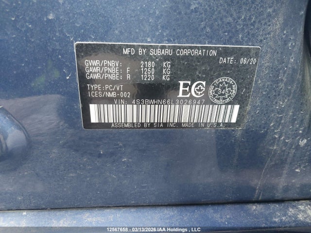 4S3BWHN66L3026947 Subaru Legacy Limited Gt