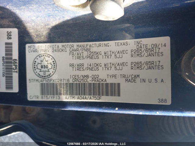 5TFMU4FN5FX028716 Toyota Tacoma Double Cab Long Bed
