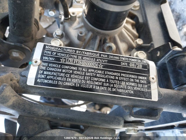 Aukcja sprzedaży 2024 Cf Moto Cforce 800xc, vin: LCELVYZ84R6000924, numer aukcji: 12567670