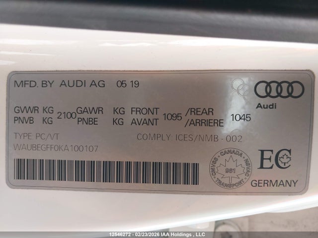 WAUBEGFF0KA100107 Audi A3 45 Komfort