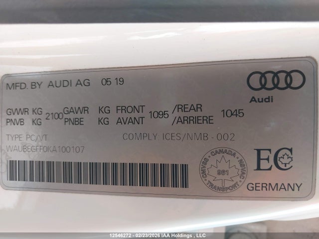 WAUBEGFF0KA100107 Audi A3 45 Komfort
