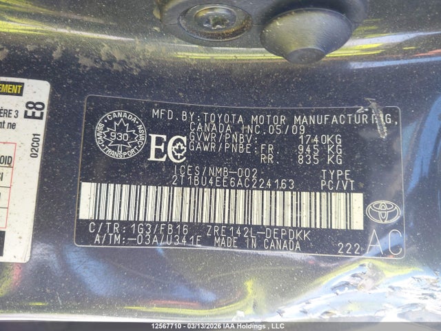 Продажа на аукционе авто 2010 Toyota Corolla S/le/xle, vin: 2T1BU4EE6AC224163, номер лота: 12567710