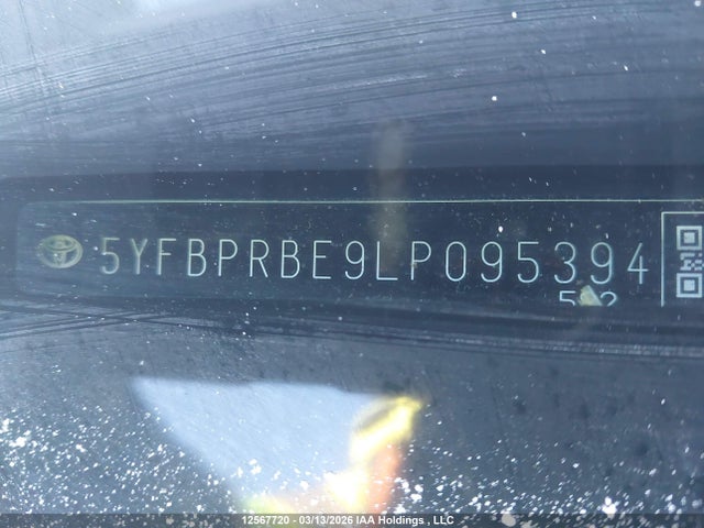 12567720 :رقم المزاد ، 5YFBPRBE9LP095394 vin ، 2020 Toyota Corolla مزاد بيع