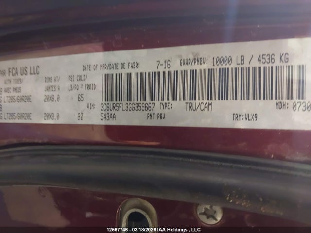 3C6UR5FL3GG359667 RAM 2500 Laramie