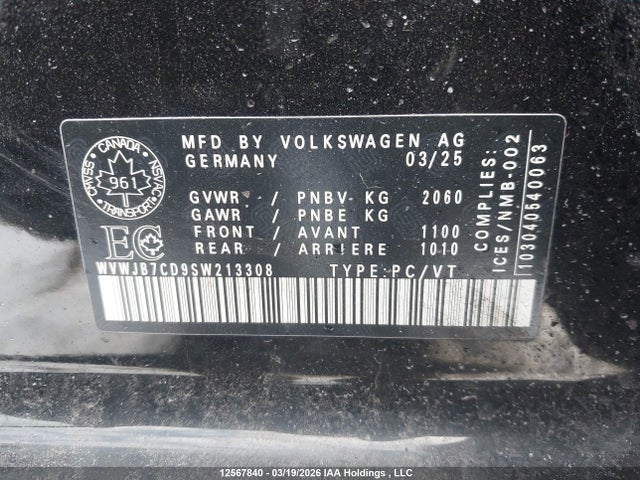 WVWJB7CD9SW213308 Volkswagen Golf R