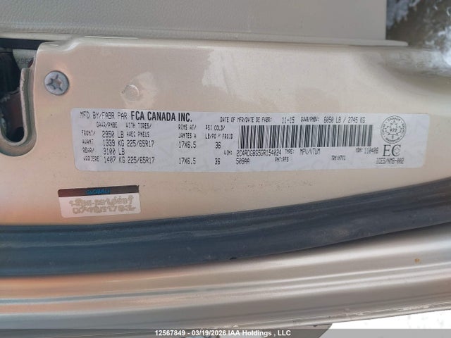 12567849 :رقم المزاد ، 2C4RDGBG5GR154024 vin ، 2016 Dodge Grand Caravan Se/sxt مزاد بيع