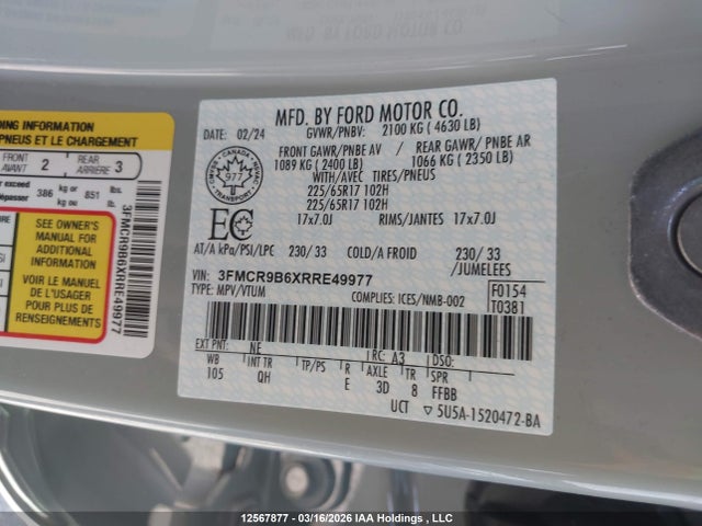 3FMCR9B6XRRE49977 Ford Bronco Sport Big Bend