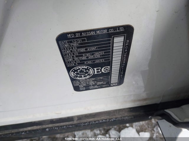 Aukcja sprzedaży 2022 Infiniti Qx55, vin: 3PCAJ5K33NF110751, numer aukcji: 12567946