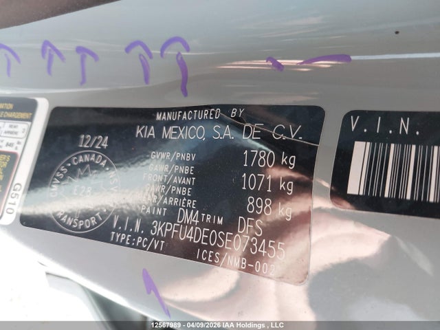Aukcja sprzedaży 2025 Kia K4 Ex/ex+, vin: 3KPFU4DE0SE073455, numer aukcji: 12567989