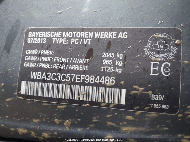 Продажа на аукционе авто 2014 Bmw 320 I Xdrive, vin: WBA3C3C57EF984486, номер лота: 12568006