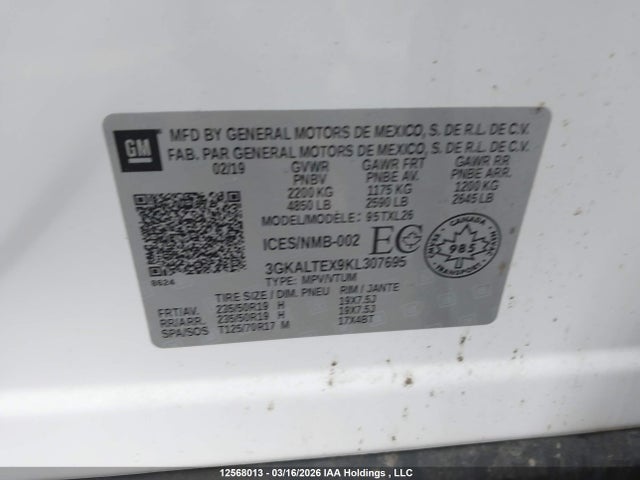 3GKALTEX9KL307695 GMC Terrain Sle