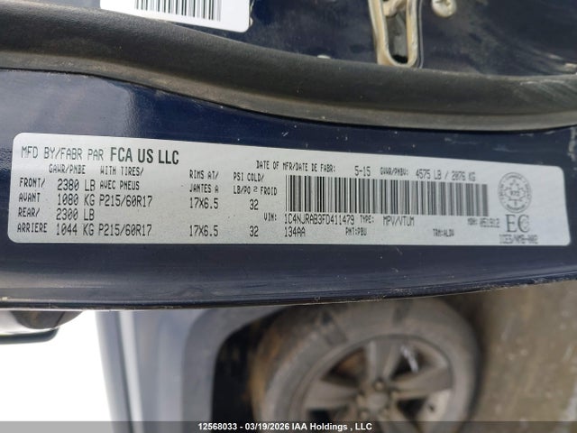 Aukcja sprzedaży 2015 Jeep Patriot Sport/north, vin: 1C4NJRAB3FD411479, numer aukcji: 12568033