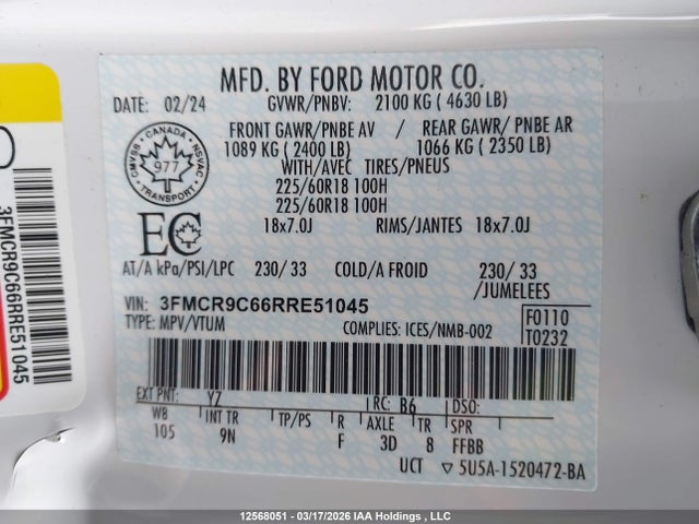 3FMCR9C66RRE51045 Ford Bronco Sport Outer Banks