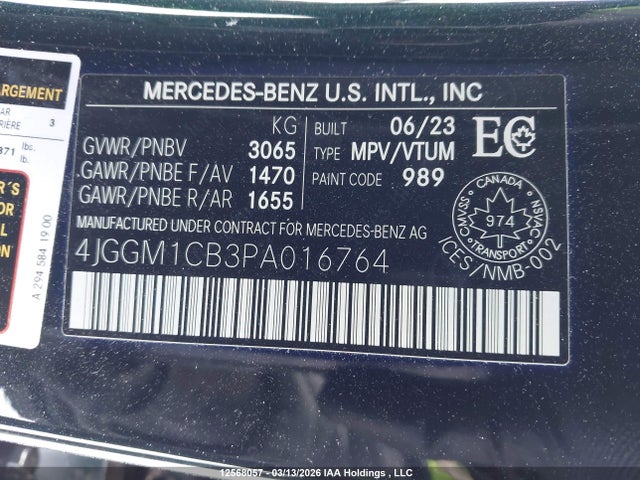 Aukcja sprzedaży 2023 Mercedes-benz Eqe 350 Suv 4matic, vin: 4JGGM1CB3PA016764, numer aukcji: 12568057