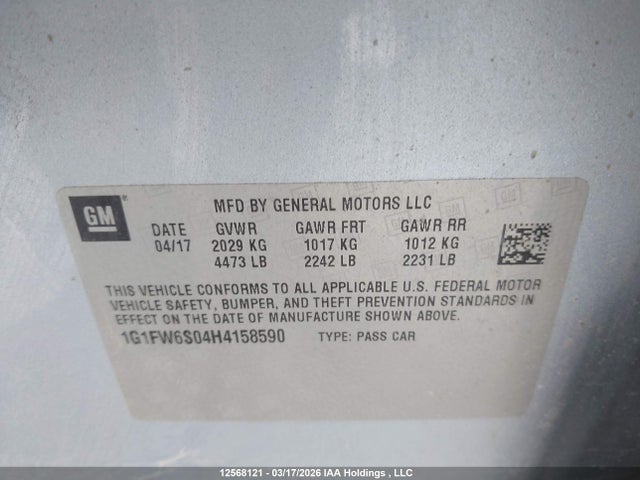1G1FW6S04H4158590 Chevrolet BOLT EV LT