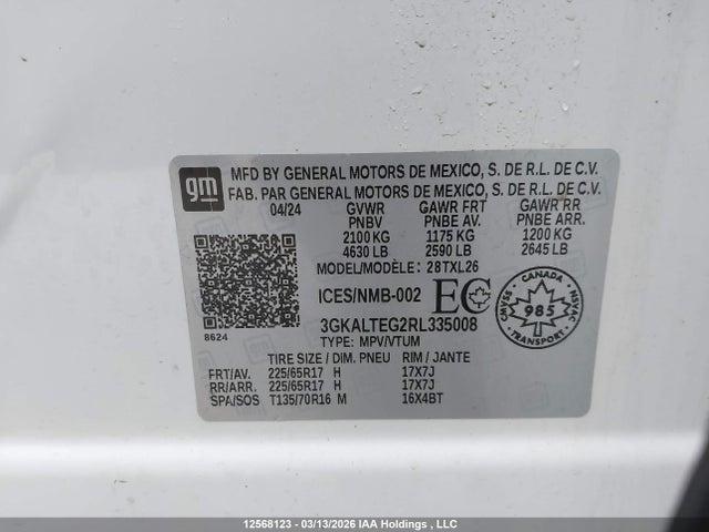 3GKALTEG2RL335008 GMC Terrain Sle