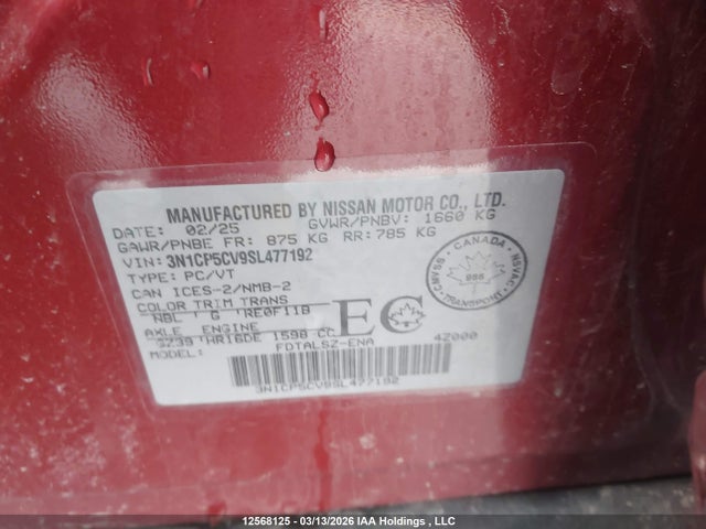 3N1CP5CV9SL477192 Nissan Kicks Play Sv