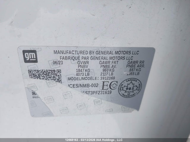 1G1ZD5ST3PF231619 Chevrolet MALIBU LT