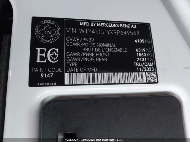 W1Y4KCHYXRP649568 Mercedes-Benz Sprinter 2500