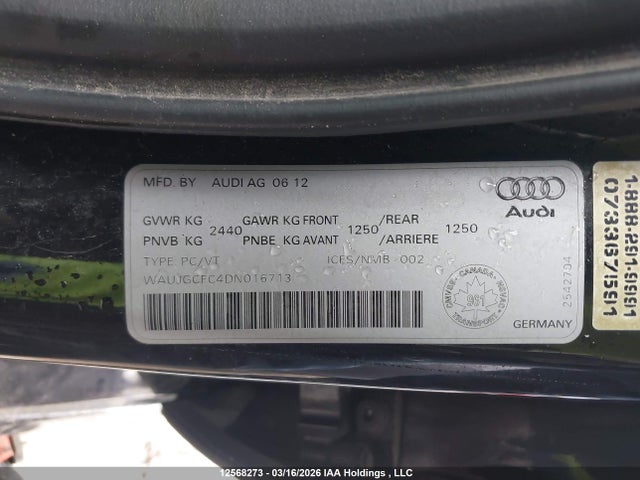 Продажа на аукционе авто 2013 Audi A6 3.0t Premium, vin: WAUJGCFC4DN016713, номер лота: 12568273