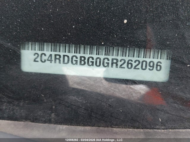 2C4RDGBG0GR262096 Dodge Grand Caravan Se/sxt