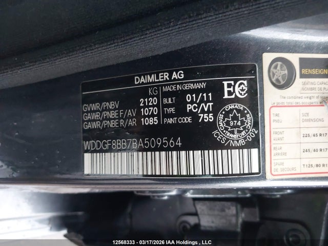 2011 Mercedes-benz C 300 4matic მანქანა იყიდება აუქციონზე, vin: WDDGF8BB7BA509564, აუქციონის ნომერი: 12568333