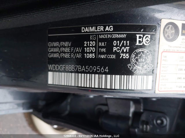 2011 Mercedes-benz C 300 4matic მანქანა იყიდება აუქციონზე, vin: WDDGF8BB7BA509564, აუქციონის ნომერი: 12568333