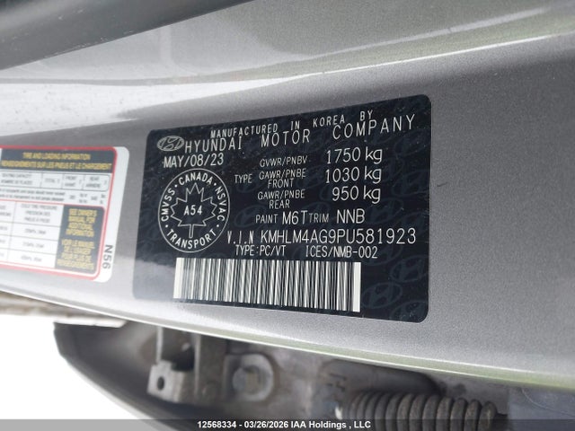 KMHLM4AG9PU581923 Hyundai Elantra Preferred Ivt With Tech Package