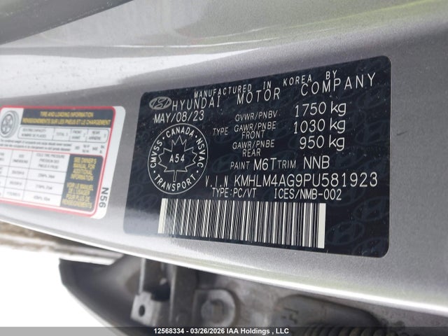 KMHLM4AG9PU581923 Hyundai Elantra Preferred Ivt With Tech Package