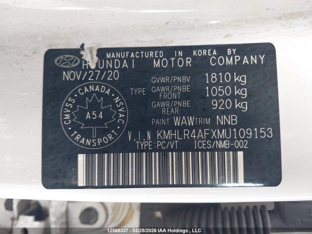 KMHLR4AFXMU109153 Hyundai Elantra N Line Dct
